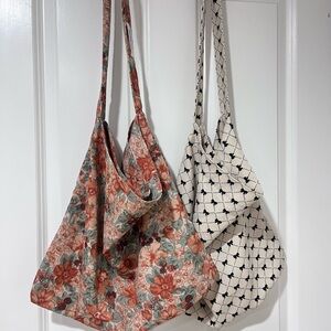 Floral and Geometric Patterned Tote Bags
